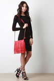 Layered Fringe Chained Crossbody Bag