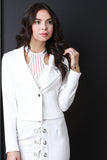 Notched Collar Long Sleeve Lace Up Blazer