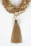 Mixed Chain Tassel Necklace