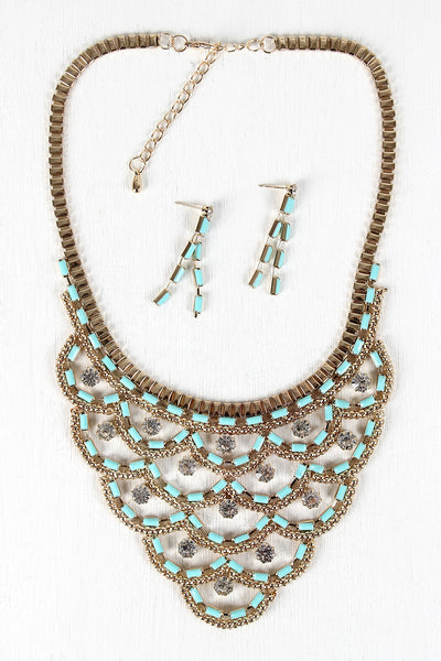 Scallop Bib Necklace