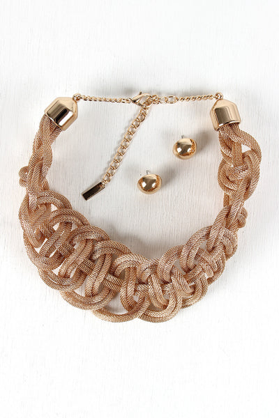 Square Knots Woven Tube Chain Necklace