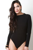 Vertical Ribbed Knit Mock Bodysuit